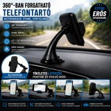 Mery style shop kft Univerzális 360°-ban forgatható autós telefontartó - fekete