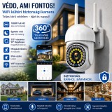 Merystyle 1+1 WiFi IP kamera kül- és beltéri használatra 1080P felbontással, éjszakai látás móddal - fehér (CAM360-152)