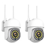 Merystyle 1+1 WiFi IP kamera kül- és beltéri használatra 1080P felbontással, éjszakai látás móddal - fehér (KE24-337)