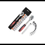 Merystyle 12 részes hatszögletű dugókulcs készlet 1/2" racsnis hajtókarral - ezüst/piros (WW116)