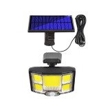 Merystyle 146 COB LED napelemes lámpa PIR érzékelővel és távirányítóval - fekete