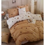 Merystyle 3 részes csillagos ágyneműhuzat - Barna-fehér