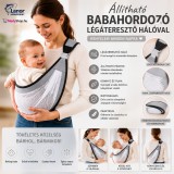 Merystyle Állítható babahordozó légáteresztő hálóval -Szürke-Fehér
