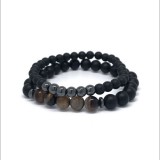 Merystyle Anchor & Balance dupla karkötő hematit és achát kövekkel