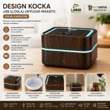Merystyle Design Kocka USB illóolaj-diffúzor párásító 100 ml - sötétbarna