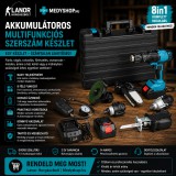 Merystyle Deutsche Stahl 7 az 1-ben Multiszerszám MT9758 - Akkus fúró-csavarozó, sarokcsiszoló, láncfűrész, légszivattyú