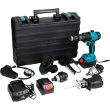 Merystyle Deutsche Stahl 7 az 1-ben Multiszerszám MT9758 - Akkus fúró-csavarozó, sarokcsiszoló, láncfűrész, légszivattyú