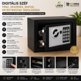 Merystyle Digitális széf pénz, ékszerek, iratok, értéktárgyak tárolására - fekete
