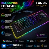 Merystyle Egérpad RGB LED világítással, USB-vel - fekete (MS-249)
