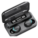 Merystyle F9-5 TWS Bluetooth vezeték nélküli fülhallgató digitális kijelzővel és töltődobozzal - fekete