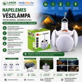 Merystyle FOLDGLAZE hordozható összecsukható 2 az 1-ben napelemes lámpa 210 lumen IPX5 vízállósággal - fehér (122)