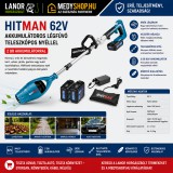 Merystyle HITMAN 62V akkumulátoros légfúvó teleszkópos nyéllel, 2 db akkumulátorral