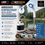 Merystyle Hordozható kempingzuhany USB-vel tölthető vízálló akkumulátorral (KE-24-325)