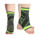 Merystyle Kompressziós bokarögzítő tépőzáras bokastabilizátor - fekete-zöld (RS-165)