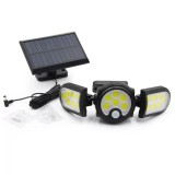 Merystyle Kültéri indukciós napelemes COB LED fali lámpa PIR szenzorral - 140 LED - fekete (SH-1206BF)