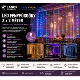 Merystyle LED fényfüggöny 3x2 m - Hidegfehér (3x2sz)