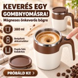 Merystyle Mágneses önkeverős bögre beépített akkumulátorral, dupla falú - 380 ml - barna