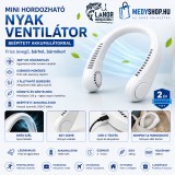 Merystyle Mini hordozható nyak ventilátor beépített akkumulátorral - fehér