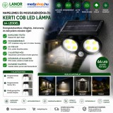 Merystyle Napelemes és mozgásérzékelős kerti COB LED lámpa 64 leddel - fekete (LF-1906B)