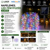 Merystyle Napelemes LED fényfüzér 10m - Színes (napelem10m)