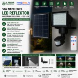 Merystyle Napelemes LED reflektor mozgásérzékelővel 50W 120 LED - fekete