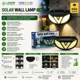 Merystyle NF-118B napelemes kültéri fali COB LED lámpa mozgásérzékelővel - fekete
