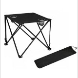 Merystyle Összecsukható szövet kemping asztal hálós tartókkal, hordtáskával - fekete