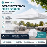 Merystyle Pavilon tetőponyva vízlepergető vastag anyagból 2.9x2.9 méter - Fehér