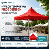 Merystyle Pavilon tetőponyva vízlepergető vastag anyagból 2.9x2.9 méter - Piros