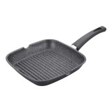Merystyle Royalty Line grill serpenyő 24 cm márvány bevonattal üveg fedővel - fekete (RL-AG24ML)
