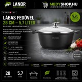 Merystyle Royalty Line lábas fedővel 28 cm, 5.7 liter - márványbevonatú (RL-BS28ML)