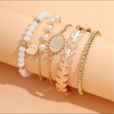 Merystyle Selena 5 részes karkötő szett - arany-fehér