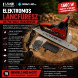 Merystyle THO elektromos láncfűrész 16 colos 2400 W - fekete/piros (M-6004)