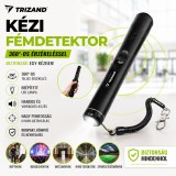 Merystyle Trizand kézi fémdetektor 360 fokos érzékeléssel LED lámpával - fekete (21805)