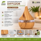 Merystyle Ultrahangos párologtató diffúzor aromaterápiás LED világítással 300ml - világos fa