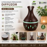 Merystyle Ultrahangos párologtató diffúzor tulipánnyakú LED világítással 300 ml - sötét