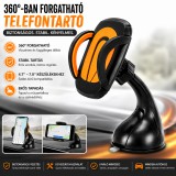 Merystyle Univerzális 360°-ban forgatható autós telefontartó - narancssárga (T856)