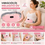Merystyle Vibrációs és melegítő öv beépített akkumulátorral - rózsaszín