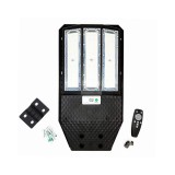 Merystyle Worthair LED szolár utcai lámpa konzollal, távirányítóval, mozgásérzékelővel, 600W - fekete (KE23-391)