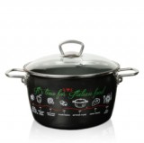 Metalac Imperial Lux zománcozott mély lábas üvegfedővel, 24 cm, 6 L (386354)