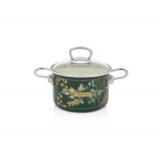 Metalac zománcozott mély lábas üvegfedővel, 16 cm, 2 L (382111)