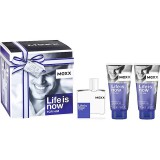 MEXX Life Is Now EDT 50ml + 2db 50ml Tusfürdő Férfi Parfüm Ajándékcsomag