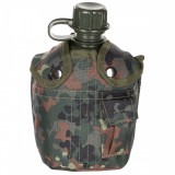MFH US Plastic Canteen, 1 l, cover, BW camo, BPA free kulacs