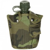 MFH US Plastic Canteen, 1 l, cover, M 95 CZ camo, BPA free kulacs