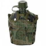 MFH US Plastic Canteen, 1 l, cover, woodland, BPA free kulacs