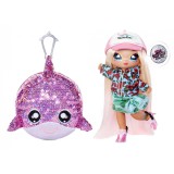 MGA Entertainment Na! Na! Na! Surprise: Krysta Splash 2 az 1-ben Sparkly meglepetés divatbaba, pénztárcával - 1. széria