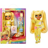 MGA Entertainment Rainbow High Junior High PJ Party Fashion Doll- Sunny (Yellow) (503682-EUC)