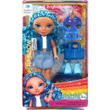 MGA Entertainment Rainbow High Littles Sapphire Kék ruhás baba kiegészítőkkel (531197-EUC)