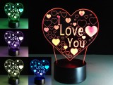 MH Protect Asztali lámpa, 3D LED "I LOVE YOU"