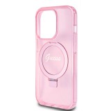 MH Protect Guess Apple iPhone 15 Pro (6.1) IML Ring Stand Glitter MagSafe hátlapvédő tok pink (GUHMP15LHRSGSP)